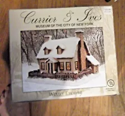 Currier & Ives Winter Evening lighted house in original box.