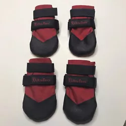 Dog Ultra paws snow shoes Boots red & Black size Small. 4 Pieces. *** See photos for description especially for...
