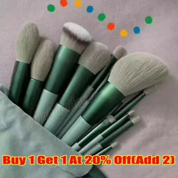 ❤️ 【ELEGANT MORANDI COLOR】 Beautiful gray green makeup brushes sets came in a design own buckskin makeup bag....