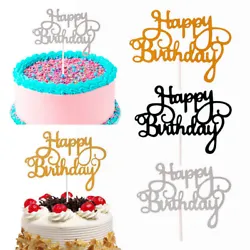 Set includes 15pcs cake toppers(each topper consists of 15 cards, 15 glue dots and 15 toothpicks). Material: Glitter...