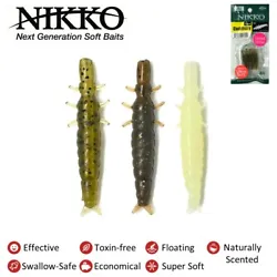 These non-Dappy caddisflies are made of Nikkos super tough, stretchy material found in other baits like hellgrammites.