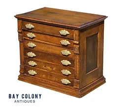 The cabinet that has 6 drawers that all actuate with ease and are fitted with brass Victorian bin pulls. The cabinet is...
