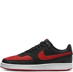Nike COURT VISION LOW NN Mens Bred Black Red Athletic Sneaker Shoes - 100% AUTHENTIC - New with box