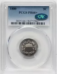 This listing is for a key date Shield Nickel Proof produced in 1880 in the Philadelphia mint and graded by PCGS and CAC...