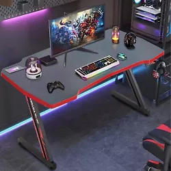 Large Surface： This gaming desk workstation provides massive space for PC, gaming keyboards, gaming monitors and...