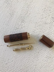 Wooden Canister With Mini Spoon And Pick.