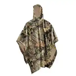 Camouflage Poncho . Mossy Oak®. Waterproof Fabric. Break-Up Country.