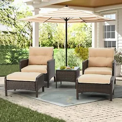 【Elegant and comfortable outdoor furniture set】: We designed the seatback tilt a little backward, the seat set wide...