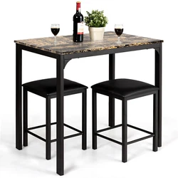 Color: as shown in the picture  Material for the table: PVC + MDF  Material for the stool: PU leather + sponge + iron...