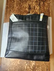 NWT Coach Designer Black Tattersall Leather Tech Messenger Crossbody Bag F71757.
