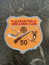 Pleasantdale NY Rod Gun Club Logo Sew On Patch 4” Vtg Rare Hunting FishingNice looking patch great to add to your...