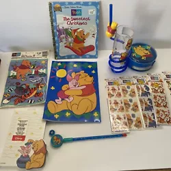 Disney winnie the pooh lot atickers notepads book clings. Window clingsNotebookPad paper PencilStickersCup with...