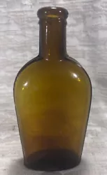 Antique Amber Hand Blown Glass Bottle Bubbles See Pics For Signs Of Advanced Age