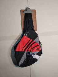 Adidas Sling Bag Backpack Load Spring Red Gray Pockets.