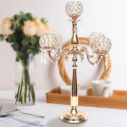 Size: 75CM Tall. Detachable Globes :- Crystal Globes can be easily detachable for the use of Taper candles. 1 x Candel...