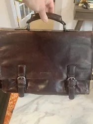 Vtg Kenneth Cole Reaction Tuck-lock Leather Briefcase Laptop Messenger Bag Used.