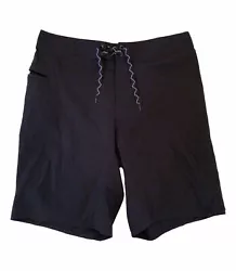 Mens Vintage Patagonia Wavefarer Black Nylon/Spandex Blend Board Shorts Size 36Side hip pocket. Embroidered logo on...