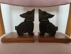 Serre-livres Art Deco Scottish Terrier ? Vintage. Voir photos pour état  Quelques accidents socle : 12.5 longueur et...