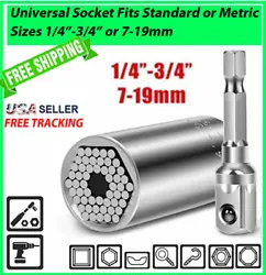 Universal SOCKET Wrench Magical Grip Alligator Multi Tool with Drill Adapter. Universal Socket Wrench. 1X Universal...