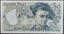 Quentin DE LA TOUR. Billet 50 francs. Issu de la circulation.