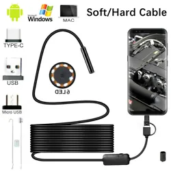 1X 3in1 industrial endoscope. 6: Android interface, distribution USB interface adapter cable. Style: hard line. Color:...