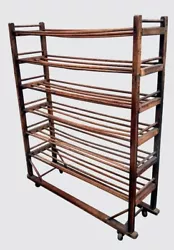 Flawed thinking we say. 19TH CENTURY SIX TIER ANTIQUE OAK INDUSTRIAL SHOE FACTORY RACK. Bay Colony Antiques is a...