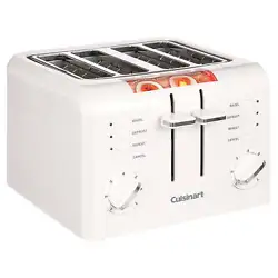 Cuisinart Toasters 4 Slice Compact Plastic Toaster. The high-lift carriage works whether the toaster is placed sideways...