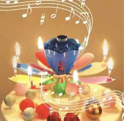 These Musical Spinning Lotus Flower Candles/Cake Toppers Bring All The Fun For Your Children And All Loved Ones. Blue,...