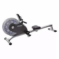 Stay comfortable through workouts with the cushioned, padded seat, and padded-grip rowing handle. This rower exercise...