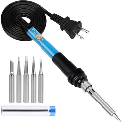 Our soldering iron is easy to use and suitable for hobbies use. Power: 60W. 1x soldering iron. 1x solder wire.