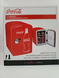 Coca-Cola 6 Can Personal Mini Cooler Fridge 120VAC or 12VDC Car/Plug In, New.  Condition is New. Box may have some...