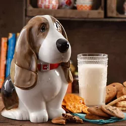 The Pioneer Woman cookie jar can add lots of character to a kitchen or dining room with its adorable design of a basset...
