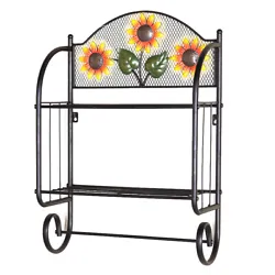Brighten up your bathroom with this Sunflower Bathroom Furniture Collection. The Wall Shelf has 2 shelves for...