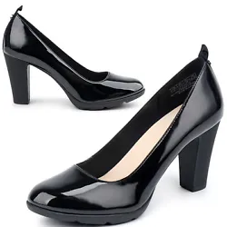 Man-made leather Rubber sole and heel provide good traction and cushioning. [Heel Height]:Ladies classic round toe...
