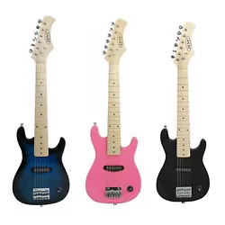 This mini electric guitar set has an attractive color and smooth finish. - As an added bonus, there is a guitar case...