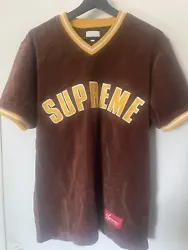 Supreme Velour Baseball Jersey 2016 Large Brown Preowned. I am the original owner, purchased from Supreme back in 2016....