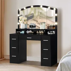 Storage Monster: makeup vanity has a ton of storage, for giving you a large mirror with excellent makeup view without...