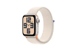 Apple Watch SE GPS (2023) Starlight Aluminium Bracelet Sport Loop Starlight 40 mm - Montre connectée - Aluminium -...