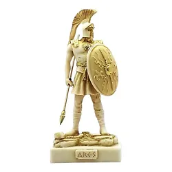 ARES MARS God of War Statue 7.09in / 18cm. Cast Alabaster statues are made from a material in which natural crushed...