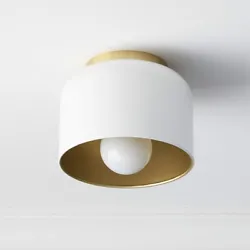 Bell White Flush Mount Light. Accommodates one 60W G25 incandescent bulb (not included). Bright white painted steel...