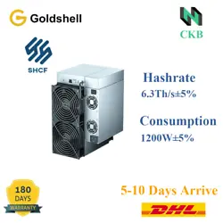 Goldshell CK LITE Miner ASIC. Goldshell CK LITE (CKB) Miner! Hashrate：6.3Th/s±5% Consumption：1200W ± 5%.