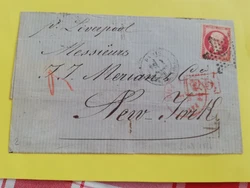 Yvert N24 étoile 26 Paris le 2/3/1866 New York côté 250€.
