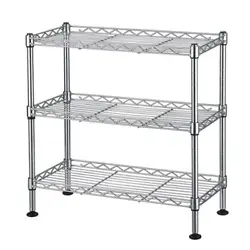 Create little bit of space where you need it with this mini wire shelving system. Industrial-strength steel wire...