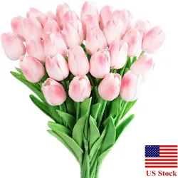 Artificial tulip flowers, well made and vibrantly colored, looks real-like. The tulip are made of high quality silk and...