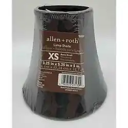Black fabric bell lamp shade size 5-in x 5.25-in.