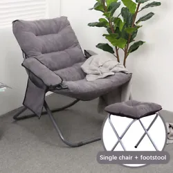 ⚪Lazy Chair with Footrest This lounge sofa chair with thick padding and smooth lines will make you very comfortable...