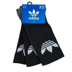 Adidas Trefoil Crew Socks - 3 Pair - Black. Machine wash. I want you to receive your item as soon as possible.