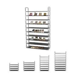 Espace de stockage idéal: Range-chaussures à 4, 5, 8 ou 10 niveaux pour jusquà 50 paires de chaussures! En savoir...