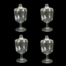 THUMBPRINT BASE. These 4 jars have a pedestal stem, thumbprint base and lid. APOTHECARY JARS WITH. CLEAR GLASS...
