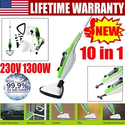 (1) 220V~240V 50/60HZ 1300W. 11 in 1 Steam Mop deodorizes sanitizes and increases cleanin. ♦♦♦ Effortlessly steam...